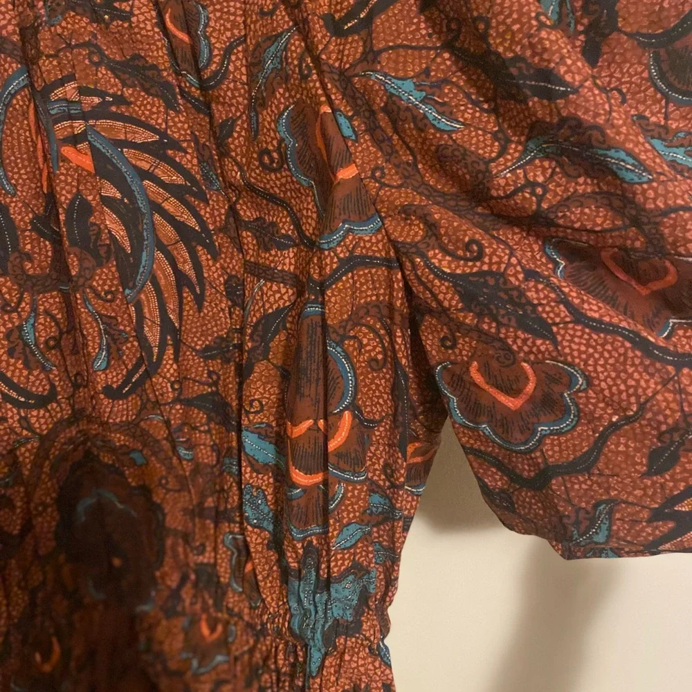 Ulla Johnson Mireya Puff Sleeve Denisa Carmine Peplum Blouse